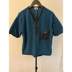 Vintage 90's LL Bean Freeport Maine USA Fleece Shirt Sleeve Unisex Teal M